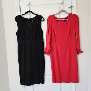 Bundle 2 - White House Black Market dresses, Black & Red-Orange, size 14